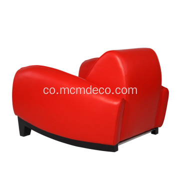 Chaise longue rouge en cuir Bugatti Franz Romero